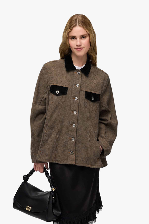 Neppy Denim A-Line Overshirt