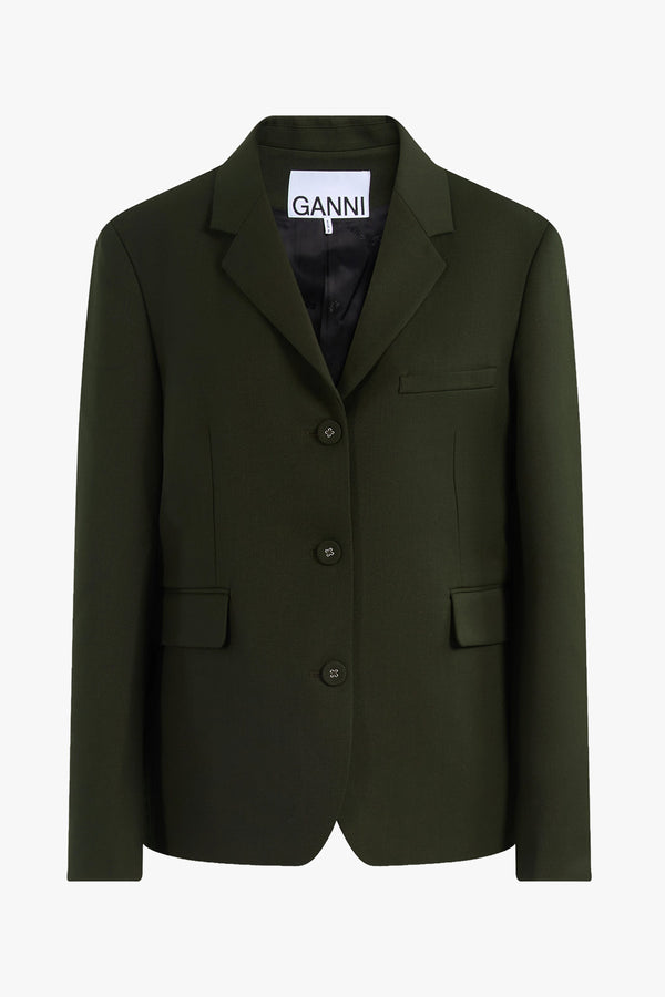Single Wool Twill Blazer