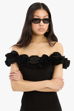 Crepe Midi FLower Dress