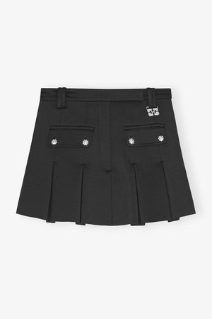 Scuba Neoprene Pleated Mini Skirt