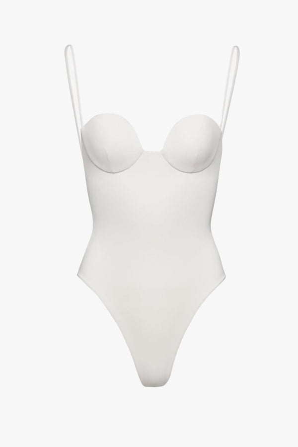 Retro Bustier Swimsuit 01 Cream
