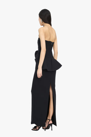 Long Flower Strapless Dress