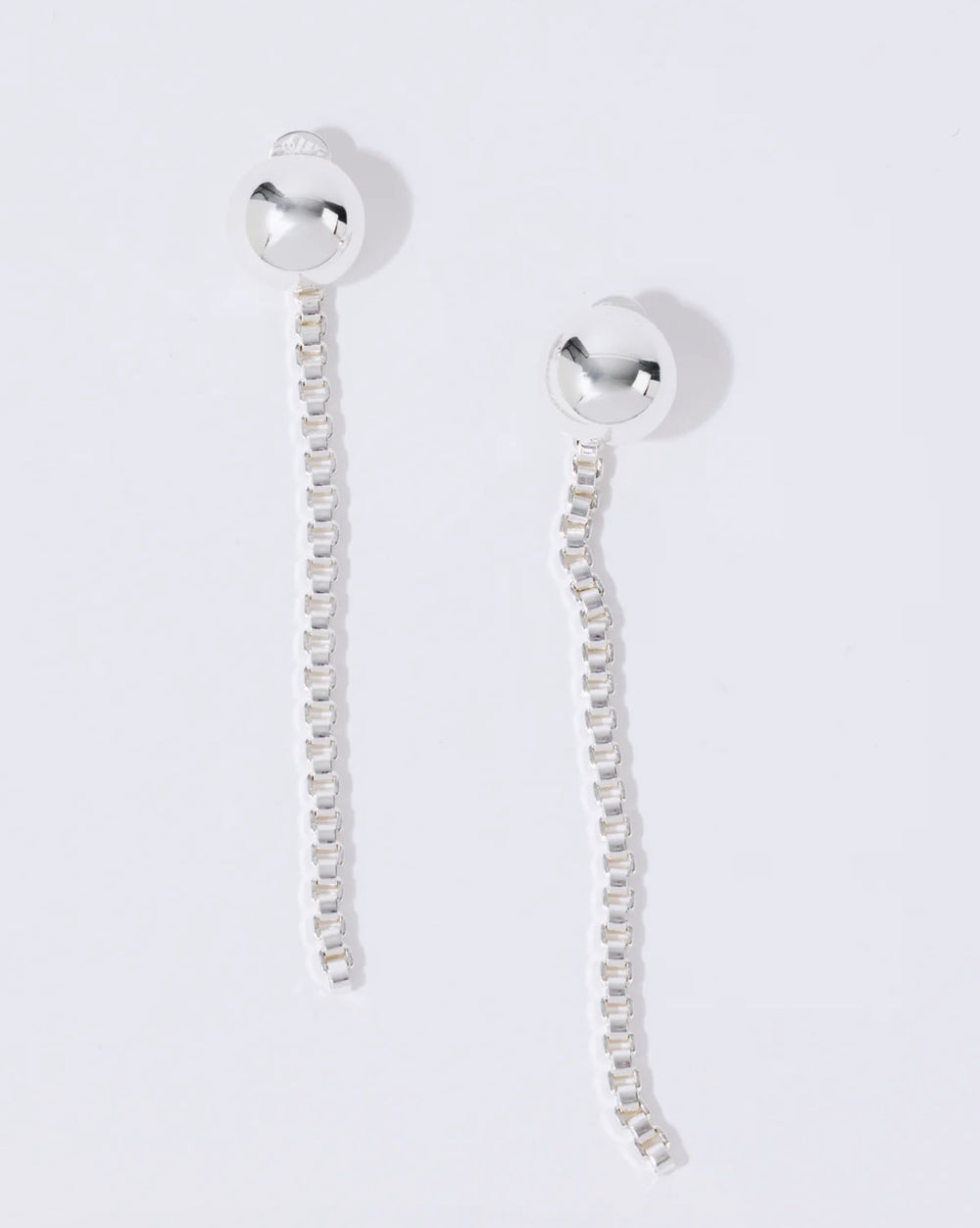Sphere Chain Studs Silver