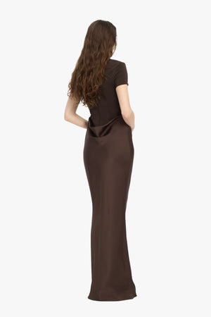 Capsleeve Draped Maxi Dress