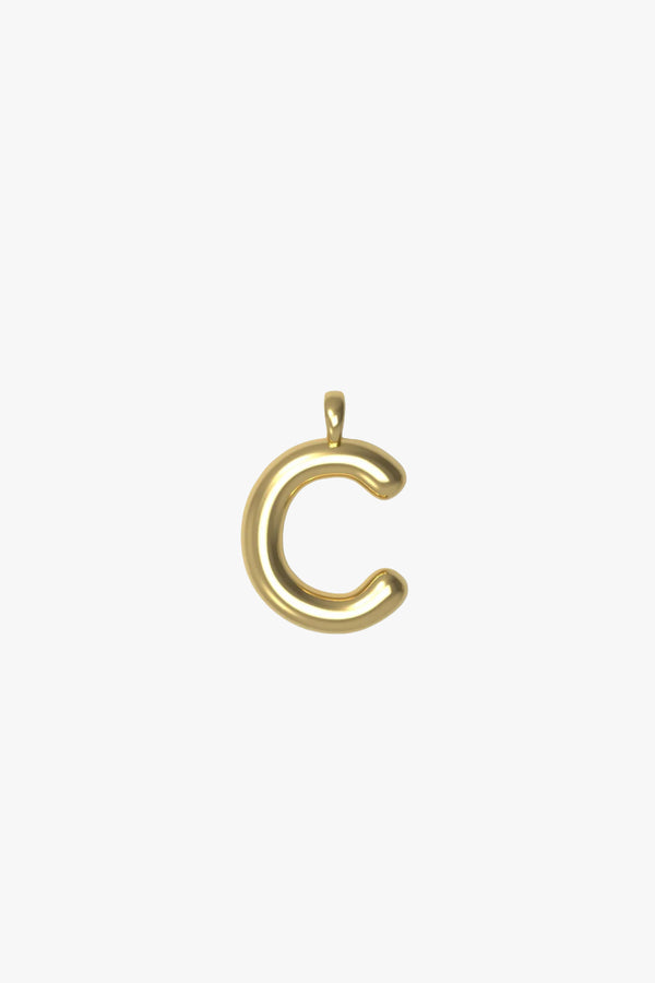 Letter charm Small C - Gold plated