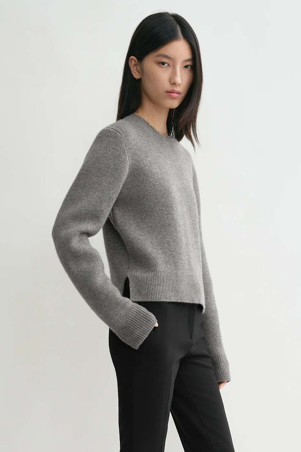 Cropped Crew-Neck Knit