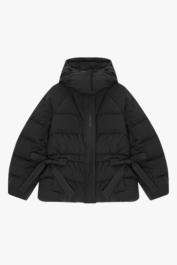 Tech Seersucker Oversized Puffer Jacket