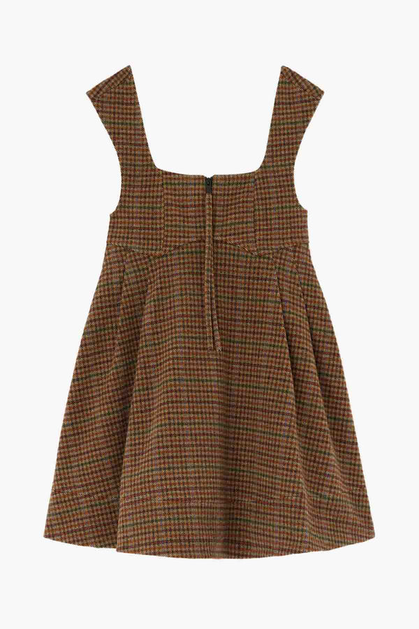 Heavy Check Twill Corset Mini Dress