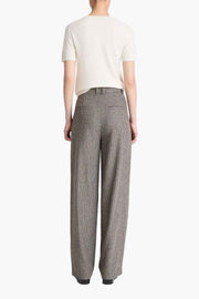 High Rise Wool Blend Houndstooth Trouser
