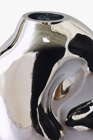 Gleam Glass Small Vase Chrome