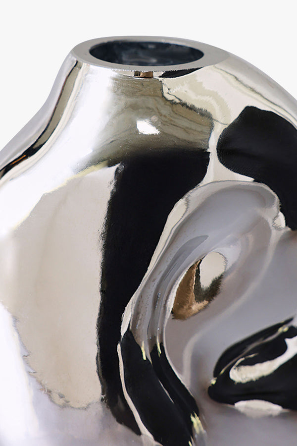 Gleam Glass Small Vase Chrome