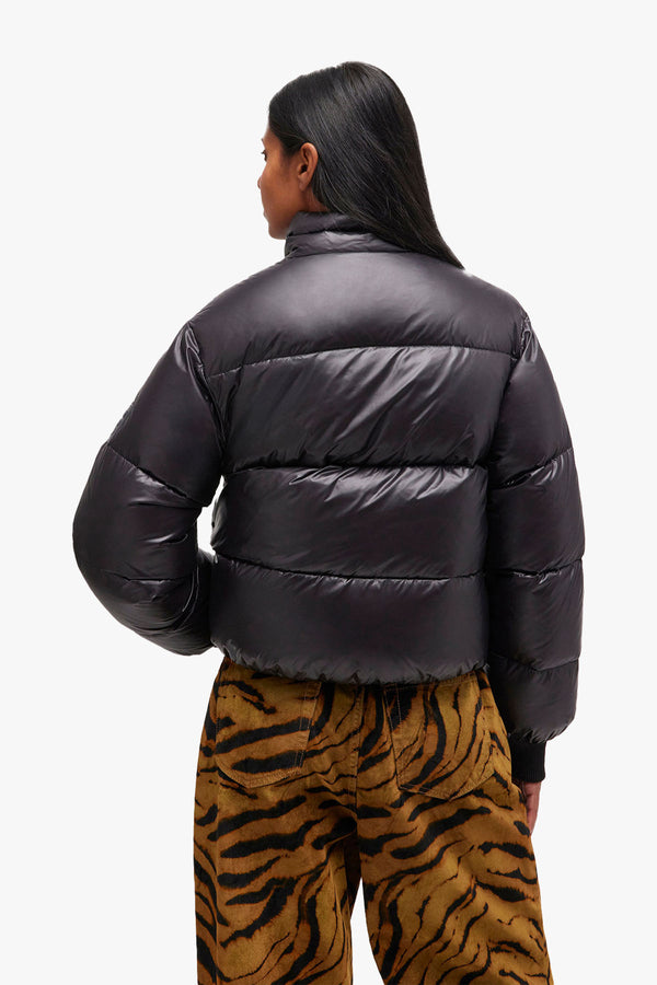 Shiny Nylon Short Puffer Jacket