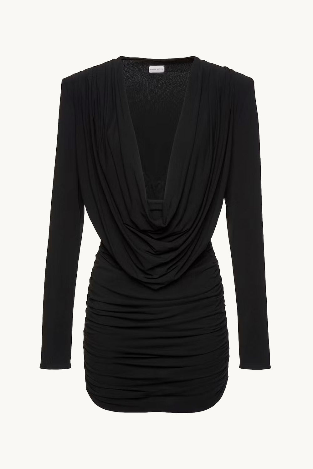 Long Sleeve Draped Mini Dress 07