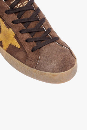 Super-Star Suede Upper Toe Tongue And Star Glitter Heel