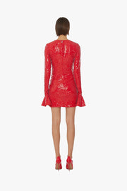 Sequins Ls Mini Dress