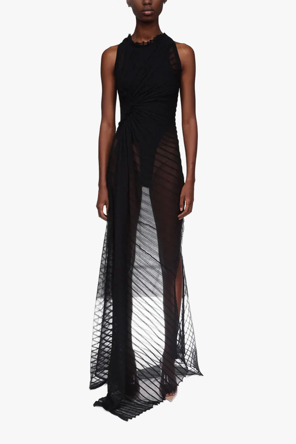 Sleeveless Gathered Detail Dress