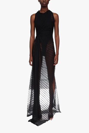 Sleeveless Gathered Detail Dress