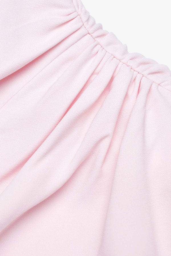 Pink Crepe Halter Neck Maxi Dress