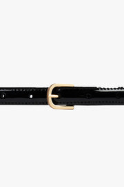 Thin Patent Leather Trouser Belt