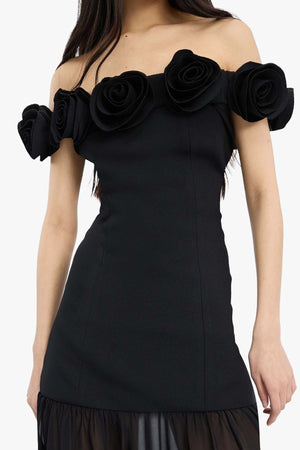 Crepe Flower Maxi Dress