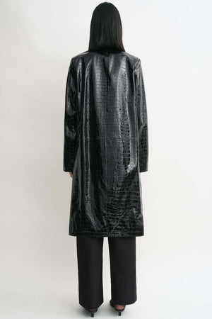Croco-Embossed Coat