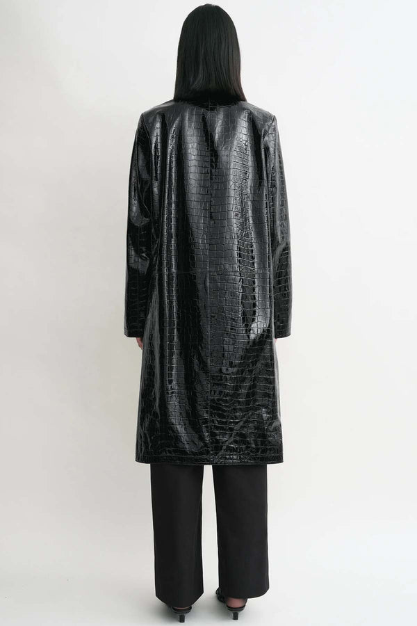 Croco-Embossed Coat