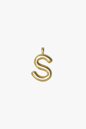Letter charm Small S - Gold plated