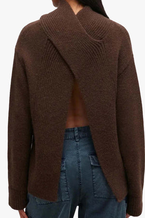 Chunky Yak Mix Open Back Pullover