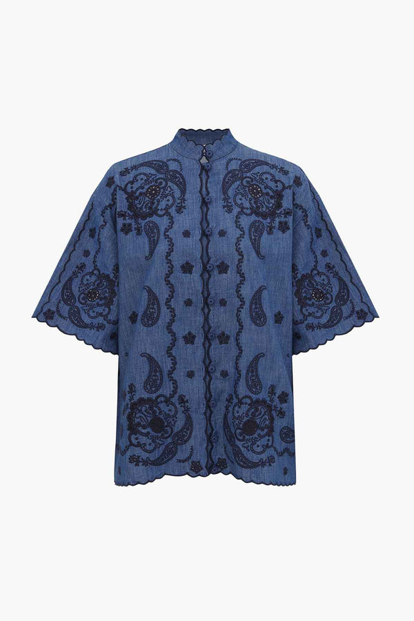 Aster Embroidered Denim Shirt