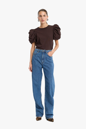 Draped Barrel Leg Jeans
