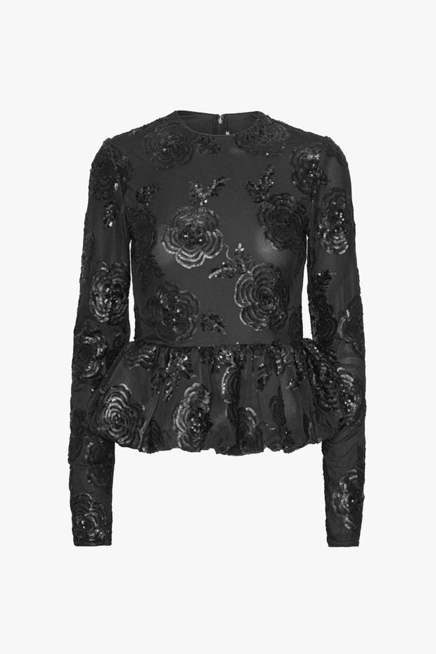 Sequins Ls Bubble Top