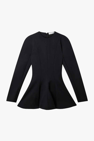 Peplum Wool Mini Dress