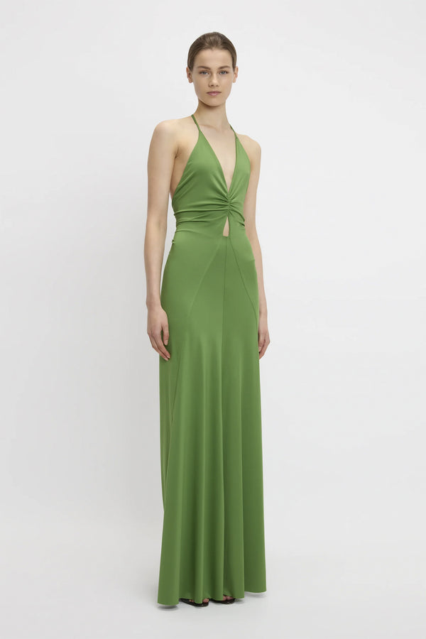 V-neck Ruched Cami Gown