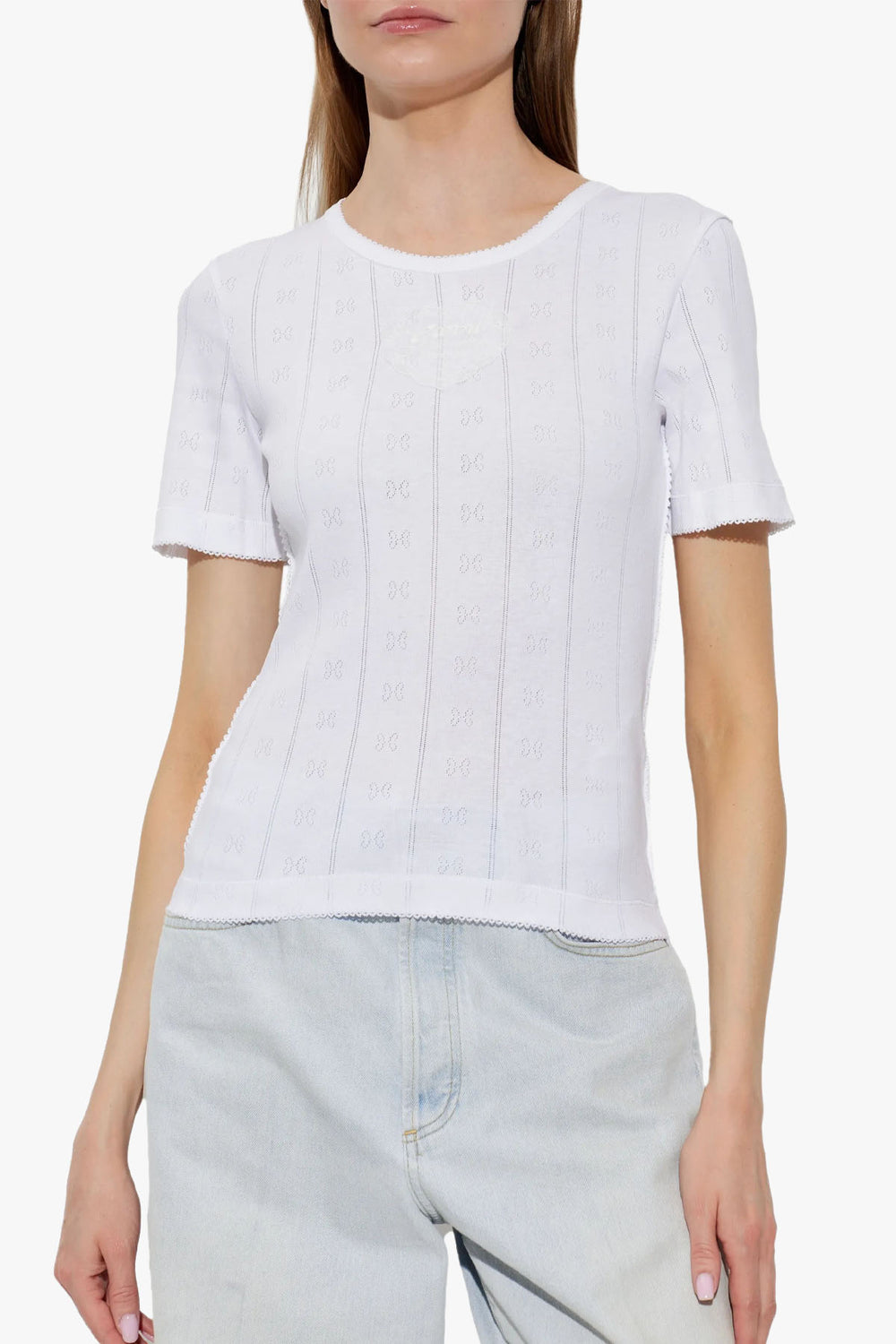 Compact Pointelle Rib Tee