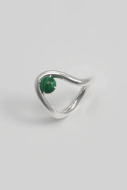 Band Ring II Malachite Silver