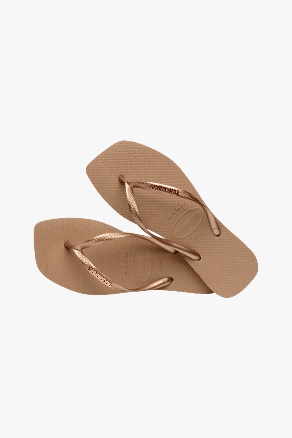 Square Logo Metallic Rose Gold