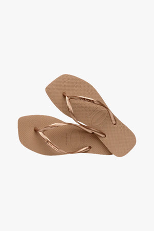 Square Logo Metallic Rose Gold