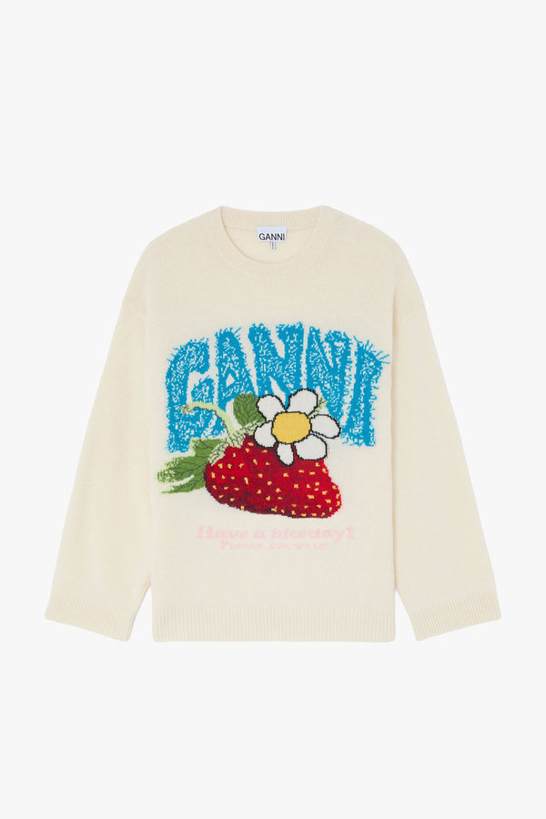 Oversized Graphic Wool Mix Sweater