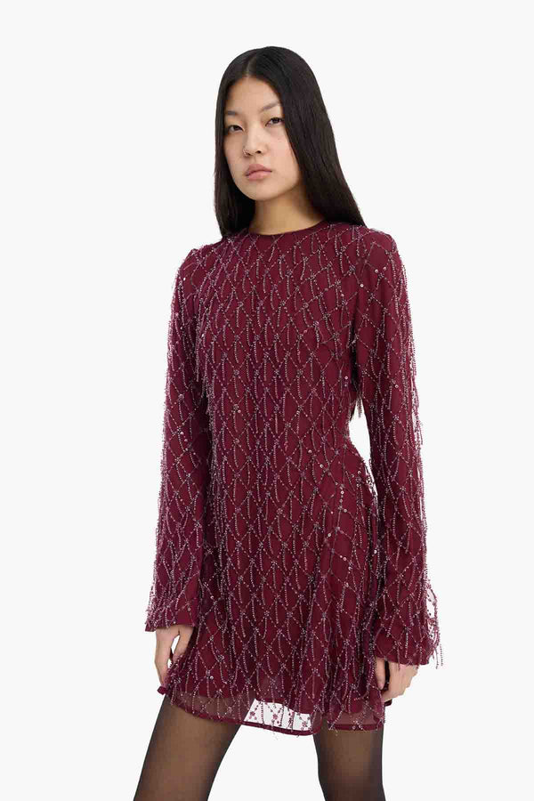 Sequins Mini Flared Dress