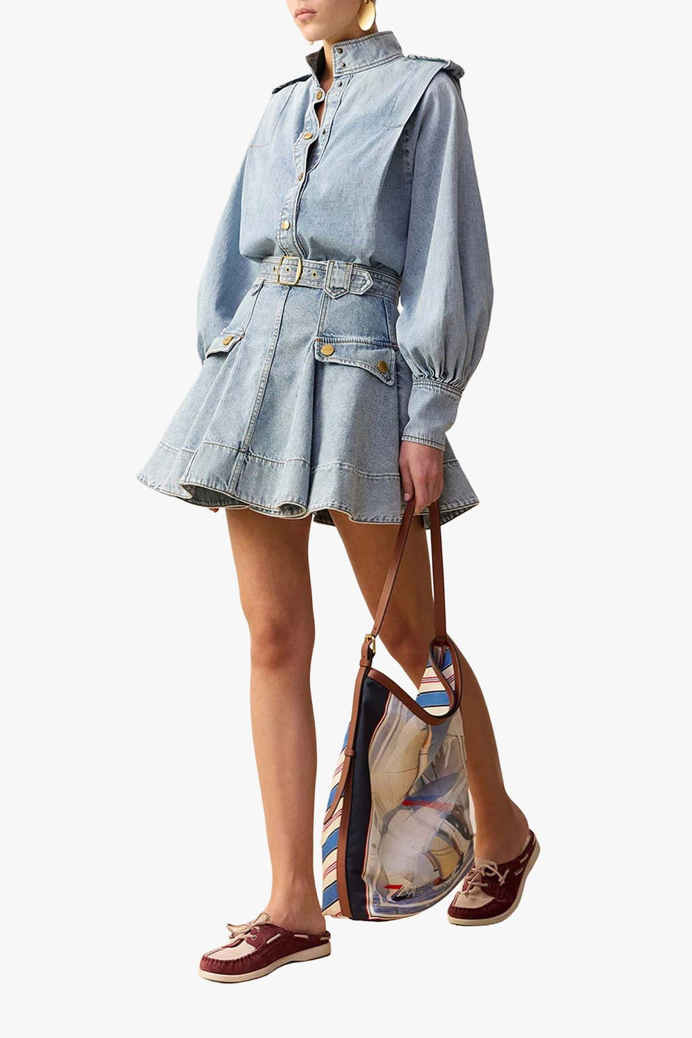 Denim Utility Mini Skirt