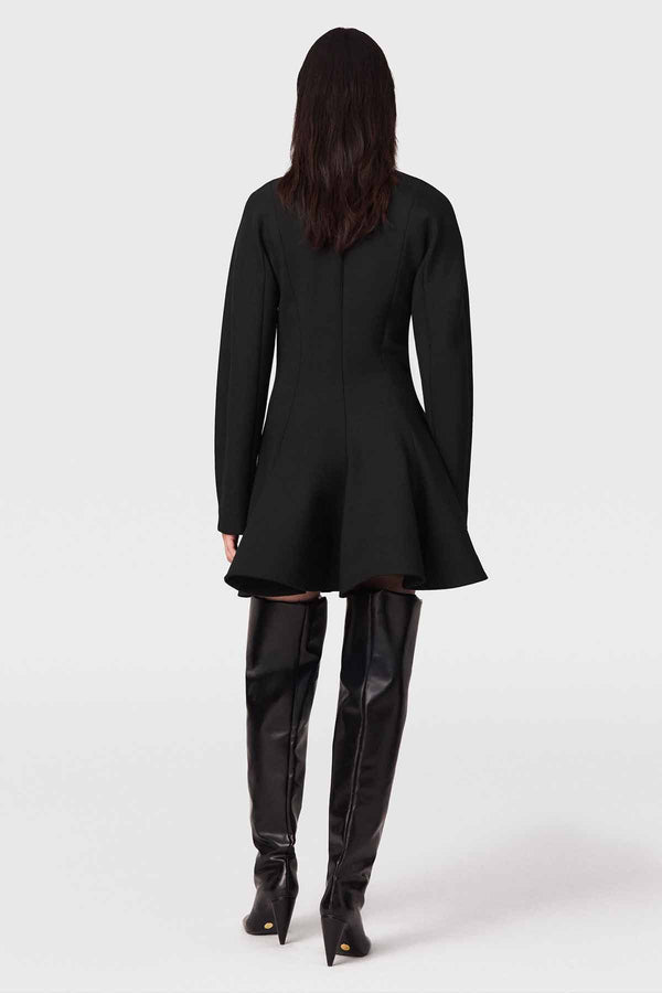 Peplum Wool Mini Dress