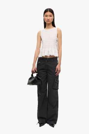 Cotton Poplin Smock Tie String Top