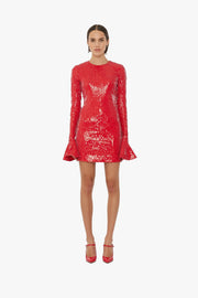 Sequins Ls Mini Dress