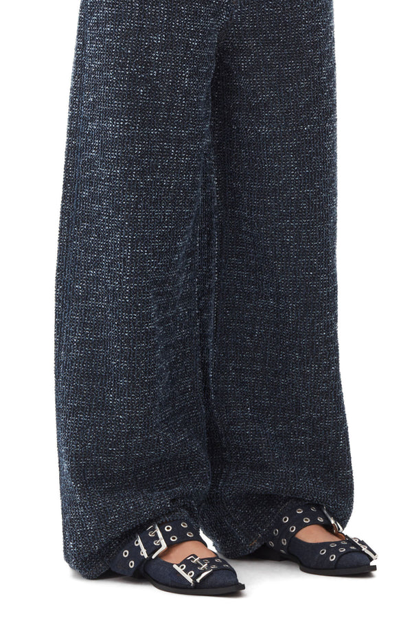 Feminine Buckle Ballerina Denim