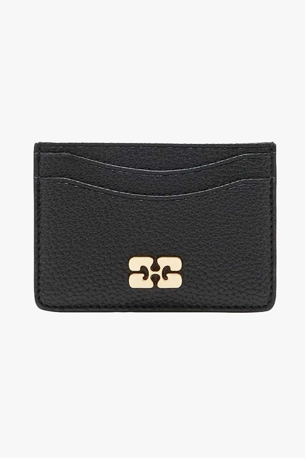 Ganni Bou Card Holder Grained Gold