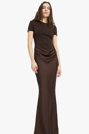 Capsleeve Draped Maxi Dress