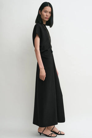 Linen blend Slouch Waist Dress