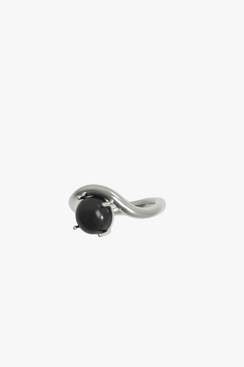 Band Ring In Onyx Silver