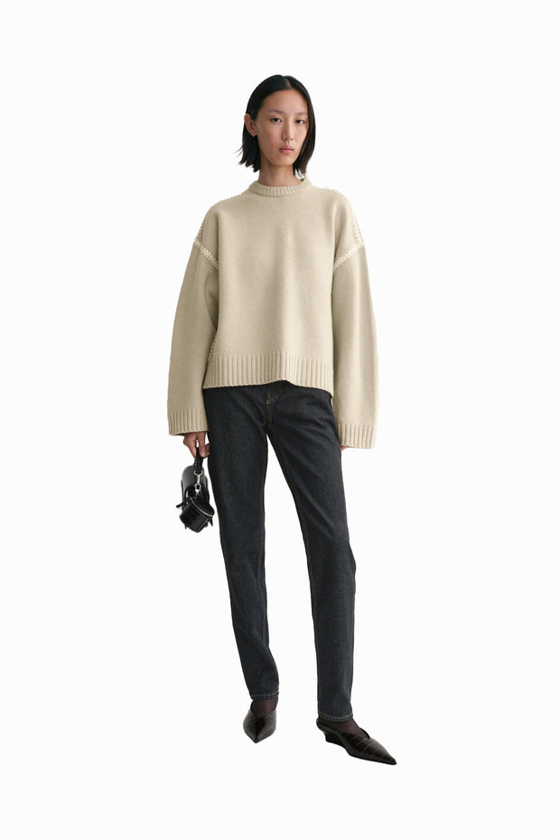 Embroidered Wool Cashmere Knit