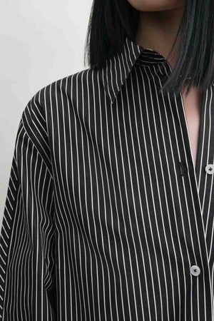 Striped Kimono-Sleeve Shirtdress